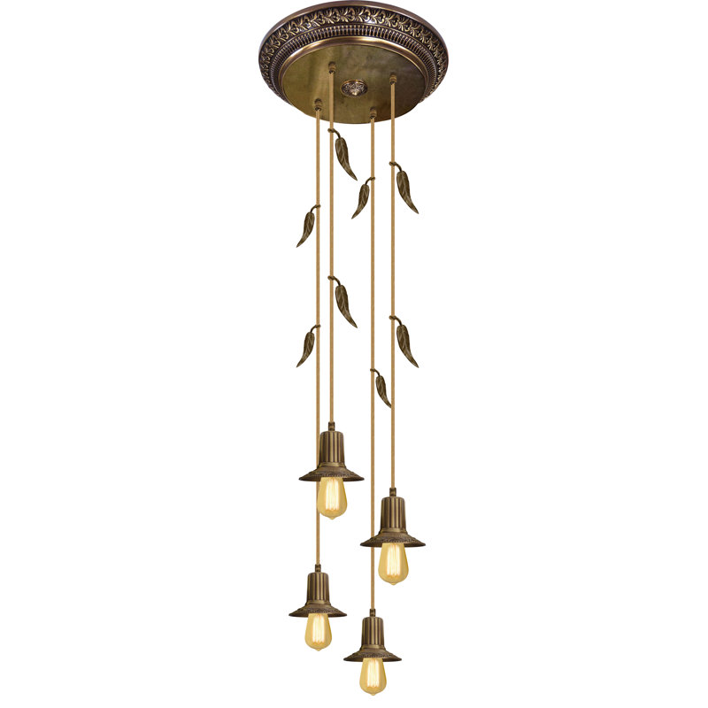Esko 4 - Light Candle Style LED Chandelier, Antique Brass