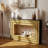 Modern Contrast Console Table With Layered Wood Frame And Black Top