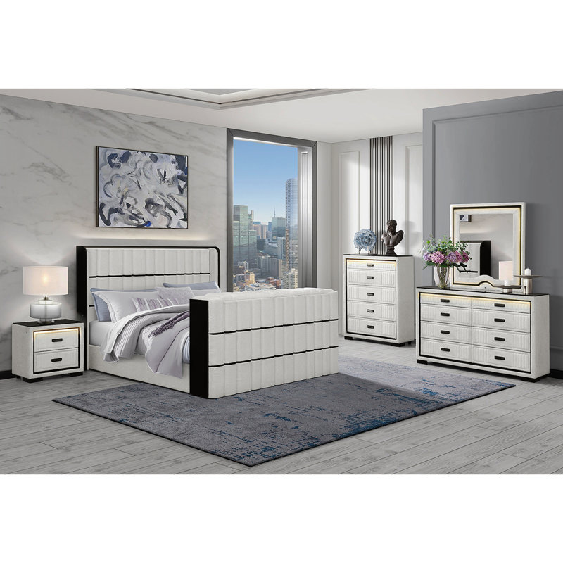 Commode blanche et noire Isaiah