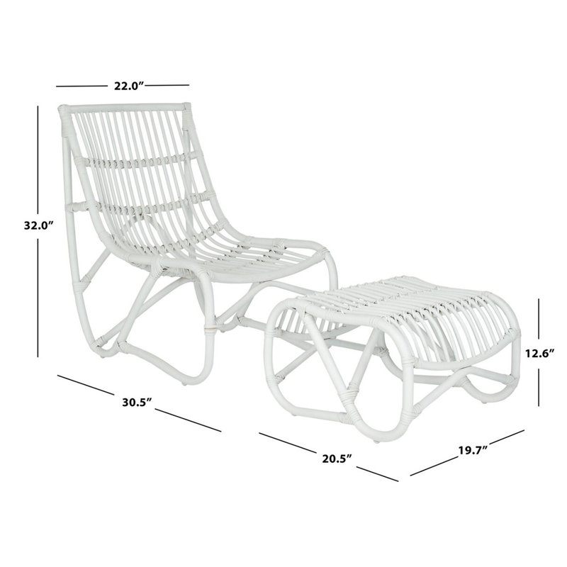 Fauteuil et repose-pieds Monteleone, Blanc