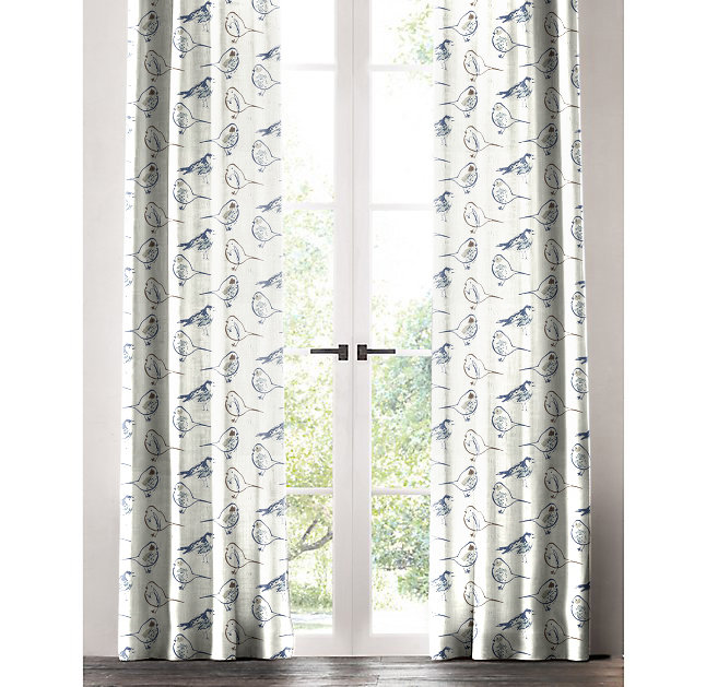 Cotton Room Darkening Curtain Single Panel, 50" W x 108" L, Blue