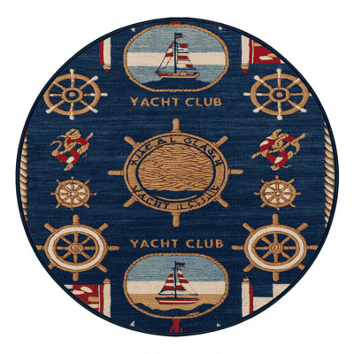 Machine Washable Transportation Blue Area Rug