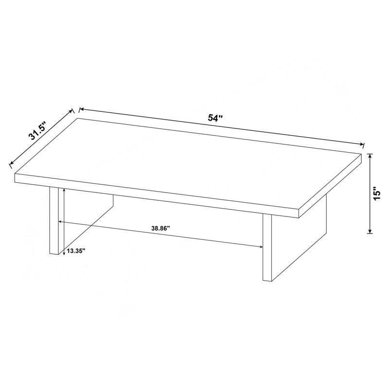 Caroline Black Rectangular Engineered Laminate Coffee Table