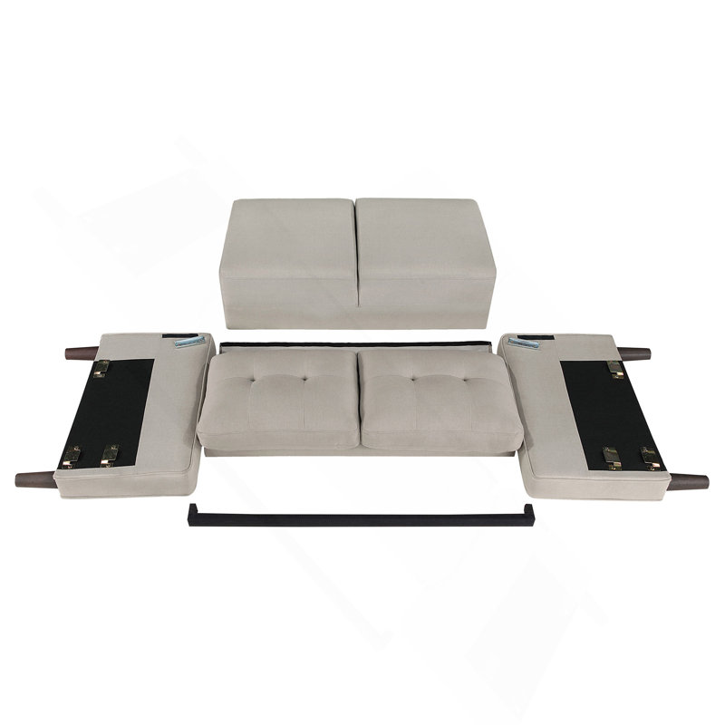 Causeuse capitonnée beige