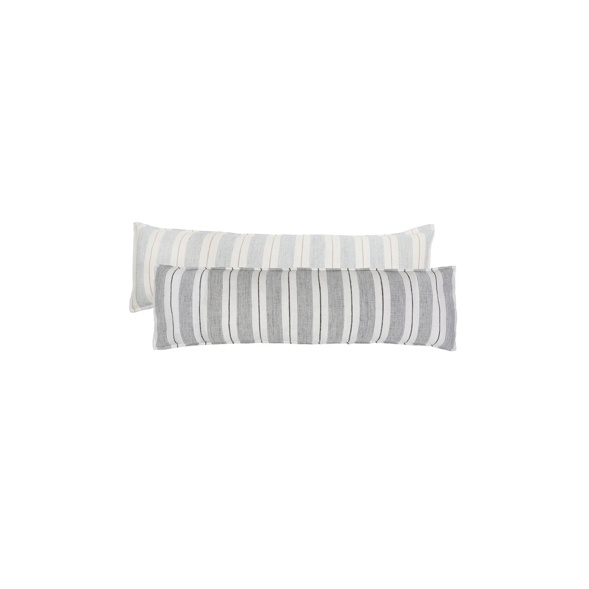 Laguna Striped Lumbar Throw Pillow, Gray/Charcoal