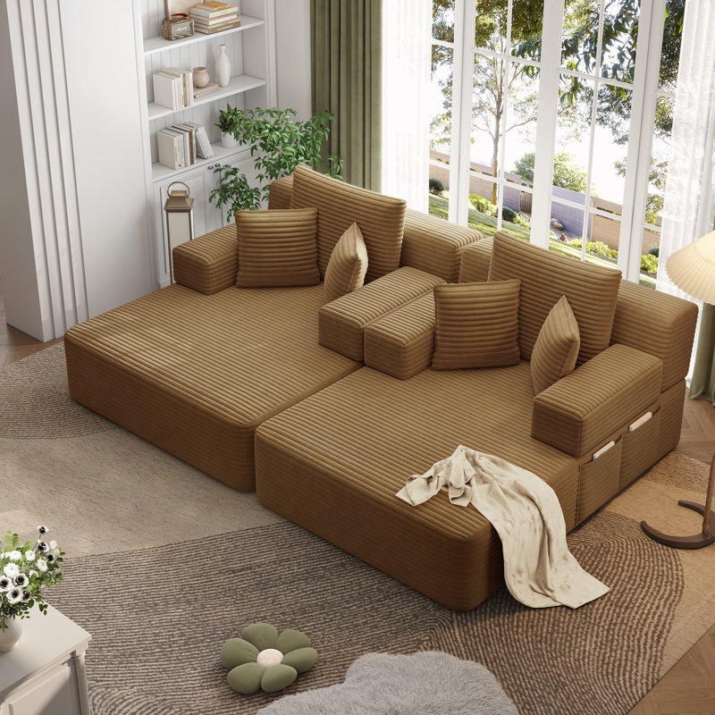 Ensemble de chaise longue surdimensionnée 2 pièces, Chameau