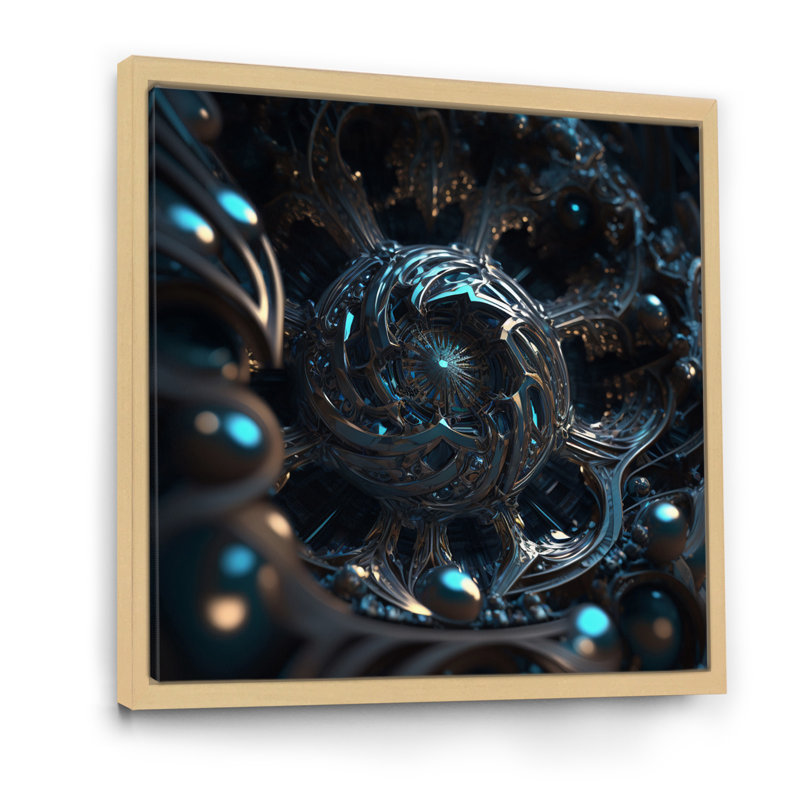 «Through the Rabbit Hole Blue Galactic Labyrinth I», reproduction, Cadre naturel flottant, H 16 po x l 16 po x P 1 po