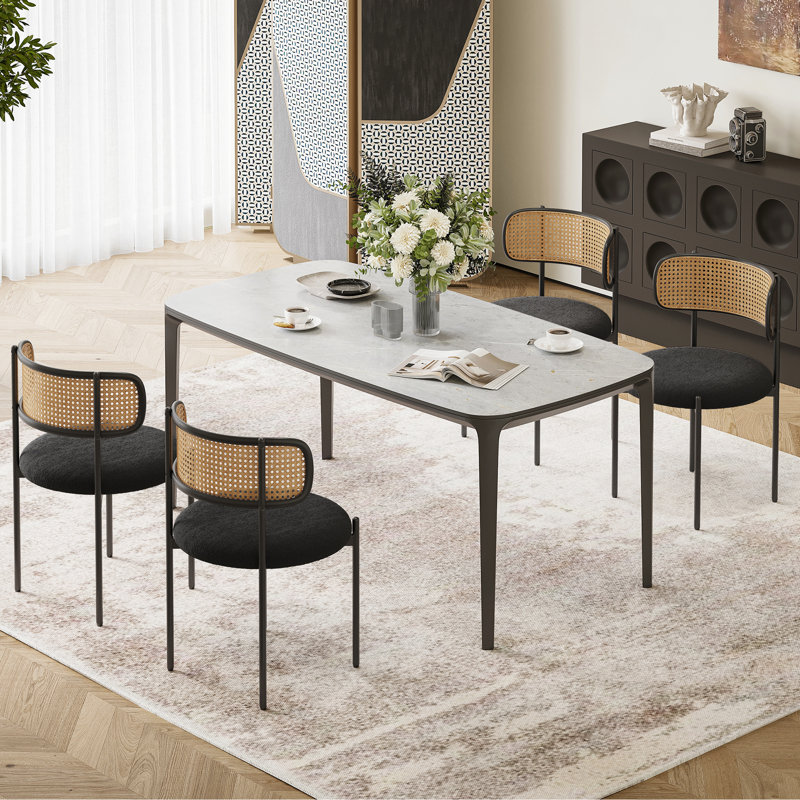 Amett 17.3'' H Fabric Upholstered Dining Chair Set