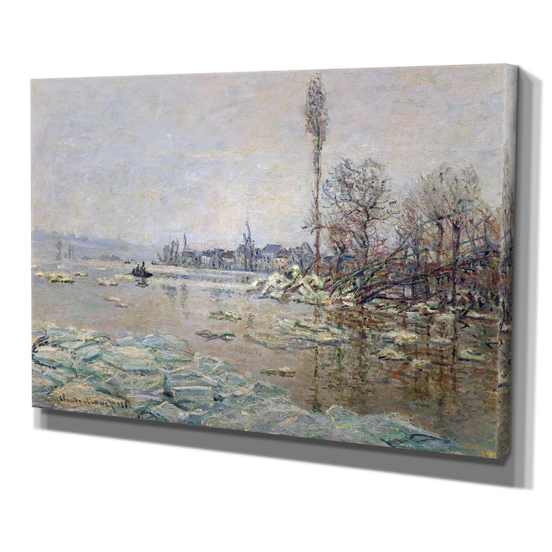 « Breakup of Ice » par Claude Monet, reproduction d’art sur toile, H 18 po x l 27 po x P 1,5 po