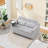Magnificent Gray Corduroy With Pull-Out Tabletop & Port Extraordinary Movable Table And Input-523849894