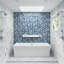 Color Wave 1" x 1" Glass Mosaic Field Tile in Soft Cashmere-352185964