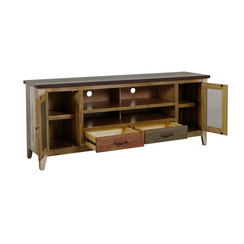 Meuble télé en bois massif Lupita, 76"