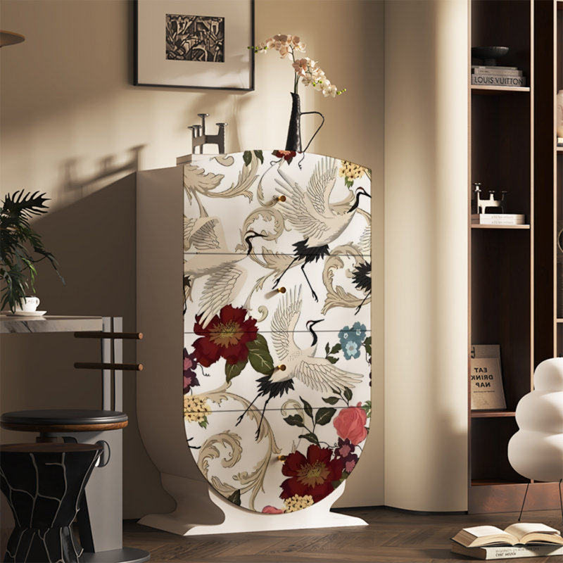 Commode décorative 4 tiroirs, Blanc