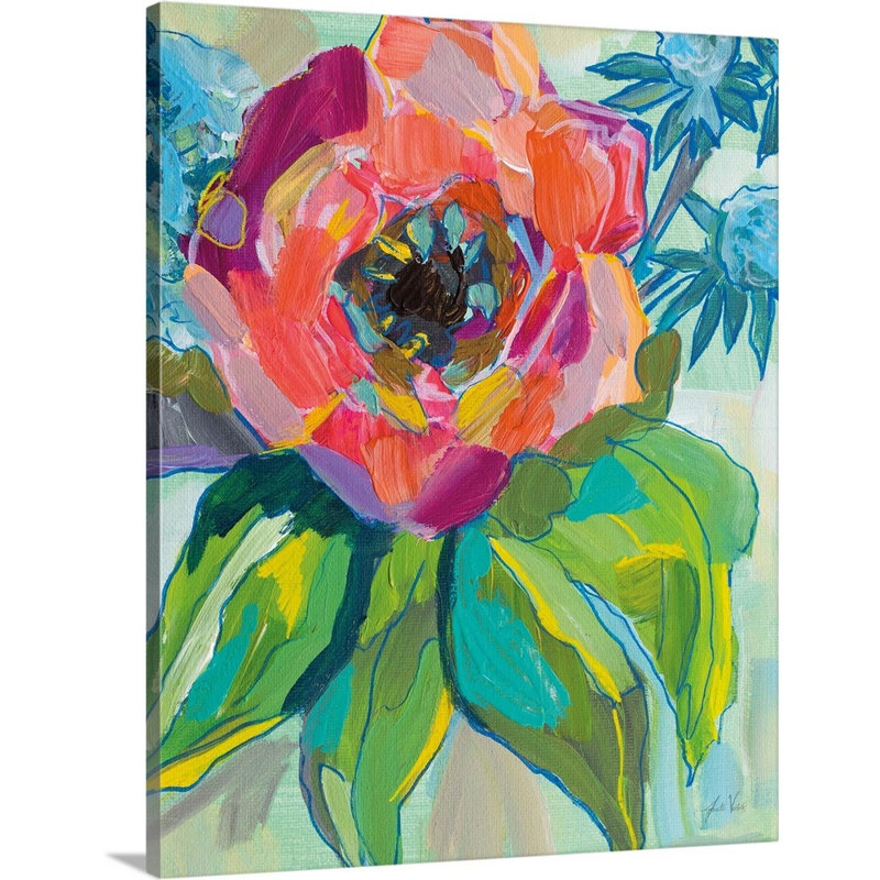 Coquelicot par Jeanette Vertentes - impression d'art graphique, Toile tendue, H 20 po x l 16 po x P 1,25 po
