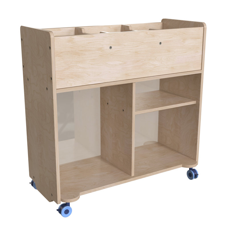 Chariot de rangement en bois avec roues et 6 compartiments Bright Beginnings