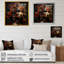 Masque africain doré et rouge - Art mural africain-642667374-642667383