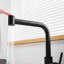 Robinet de cuisine noir mat avec robinet rétractable - Aspect polyvalent pour lavabo de salle de bain avec robinet escamotable à poignée simple