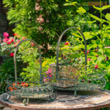 Set of 2 Freestanding Garden Baskets in Verdi Green "Stephania"