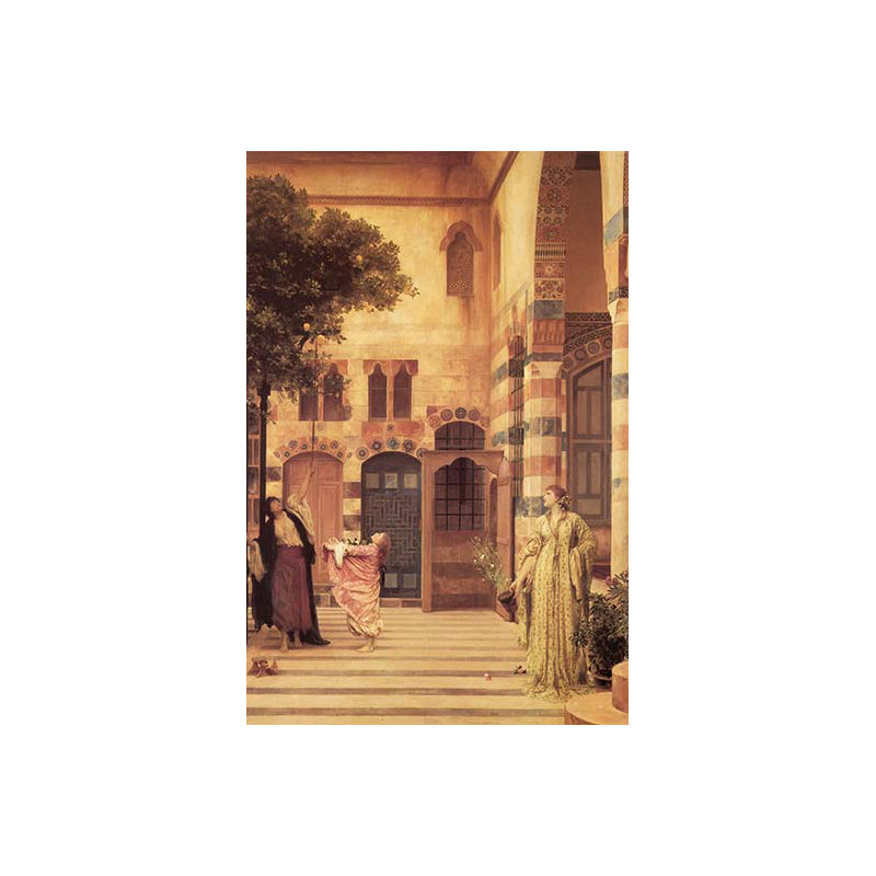 Old damascus-imprimé de quart de juif, H 42 po x l 28 po x P 1,5 po
