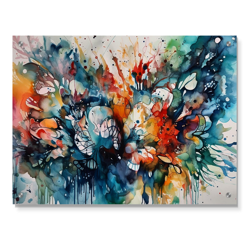 Captivating Boho Dance I - Art mural abstrait en acrylique, H 12 po x l 20 po