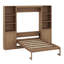 Lit escamotable en bois avec tablettes et armoires de rangement