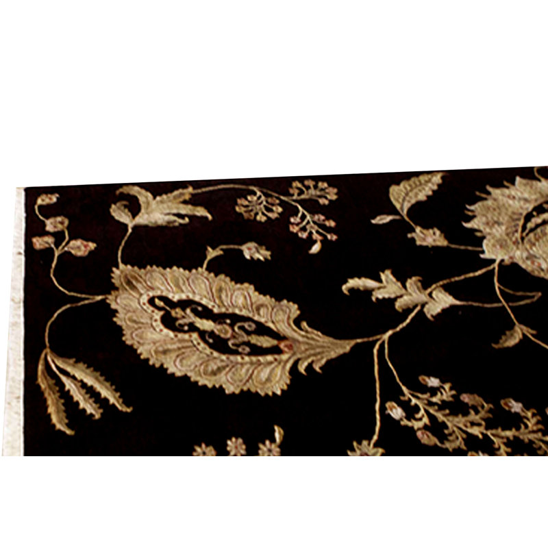 Hand Woven Silk and Wool Floral Area Rug