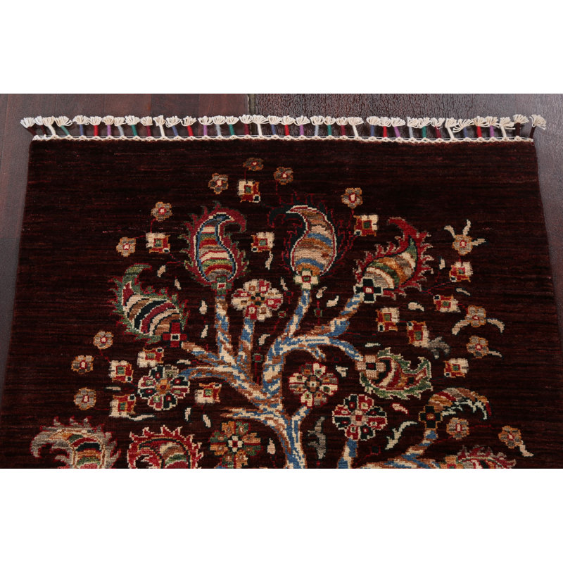 Tapis fabriqué à la main brun clair 3x4