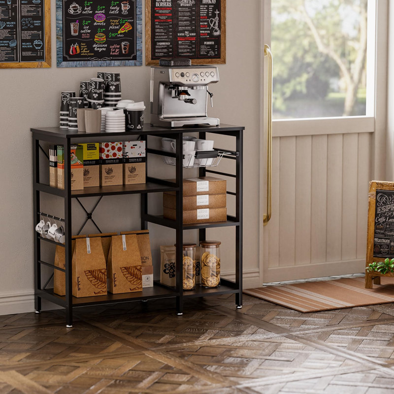 Baker’S Rack, Microwave Oven Stand With Bamboo Frame