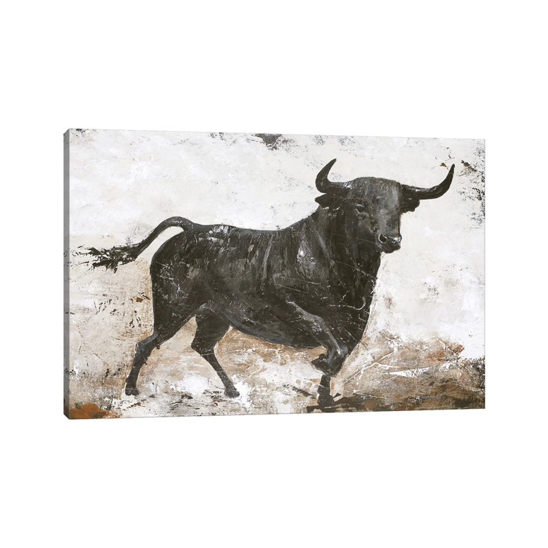 «Black Bull», impression sur toile tendue, H 12 po x l 18 po x 1,5 po