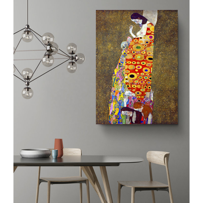 Reproduction d'art sur toile «Hope II Reproduction» par Gustav Klimt, L 16 po x H 24 po