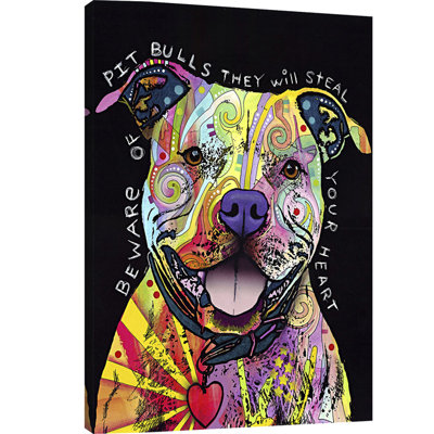 «Beware of Pit Bulls» par Dean Russo - reproduction d'art sur papier