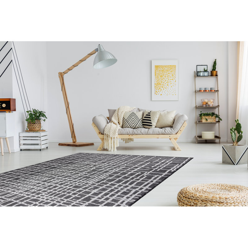 Philomen Chequered Flatweave Area Rug, Rectangular 180 x 270cm
