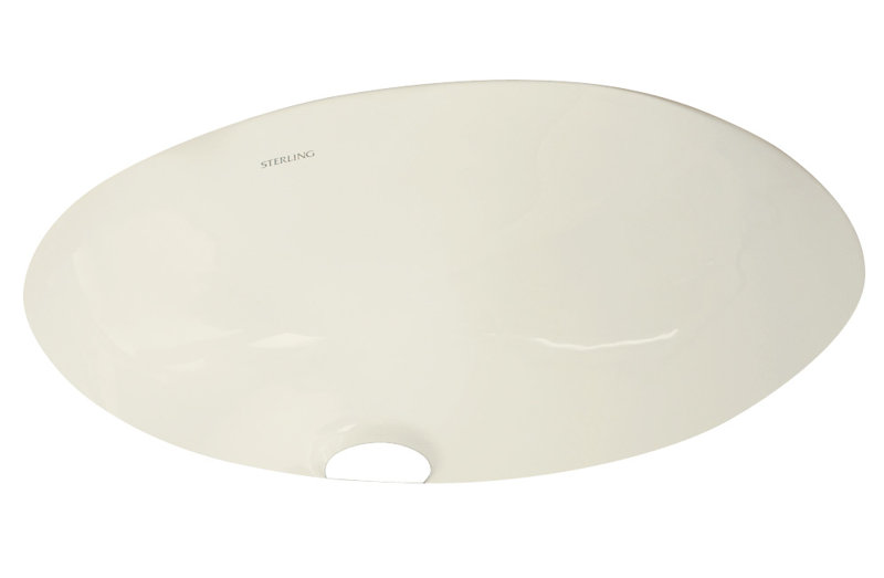 Wescott Vitreous China Circular Undermount Bathroom Sink with Overflow, Biscuit