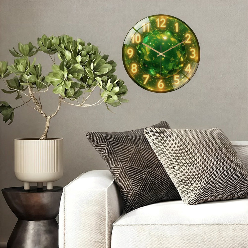 Horloge dorée à chiffres dorés - art moderne 12 po