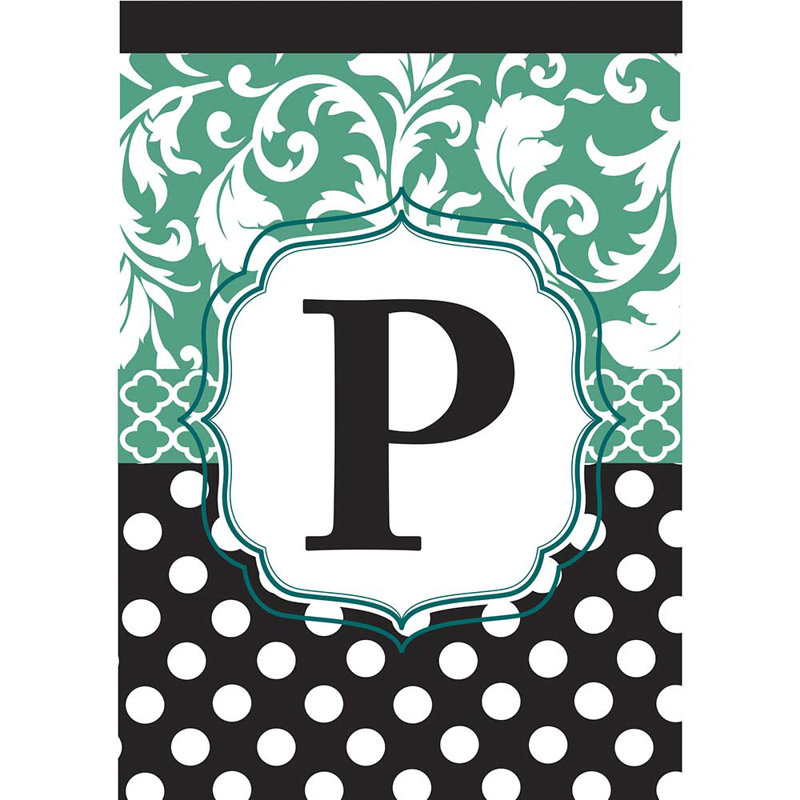 Drapeau de jardin à 2 côtés, Noir/turquoise