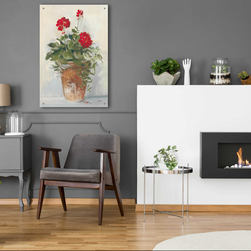 "POT Geraniums II Light" par Carol Rowan, H 36 po x l 24 po x P 0,2 po