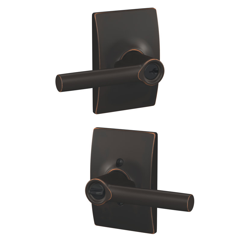 Broadway Keyed (Entry) Door Lever, Aged Bronze, Keyed Alike