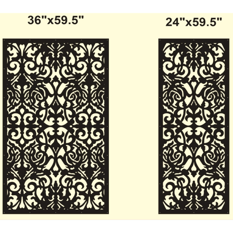 Panneau d'intimité classique en aluminium découpé au laser - Art mural extérieur thermolaqué en métal, paravent de clôture décoratif pour clôture de jardin