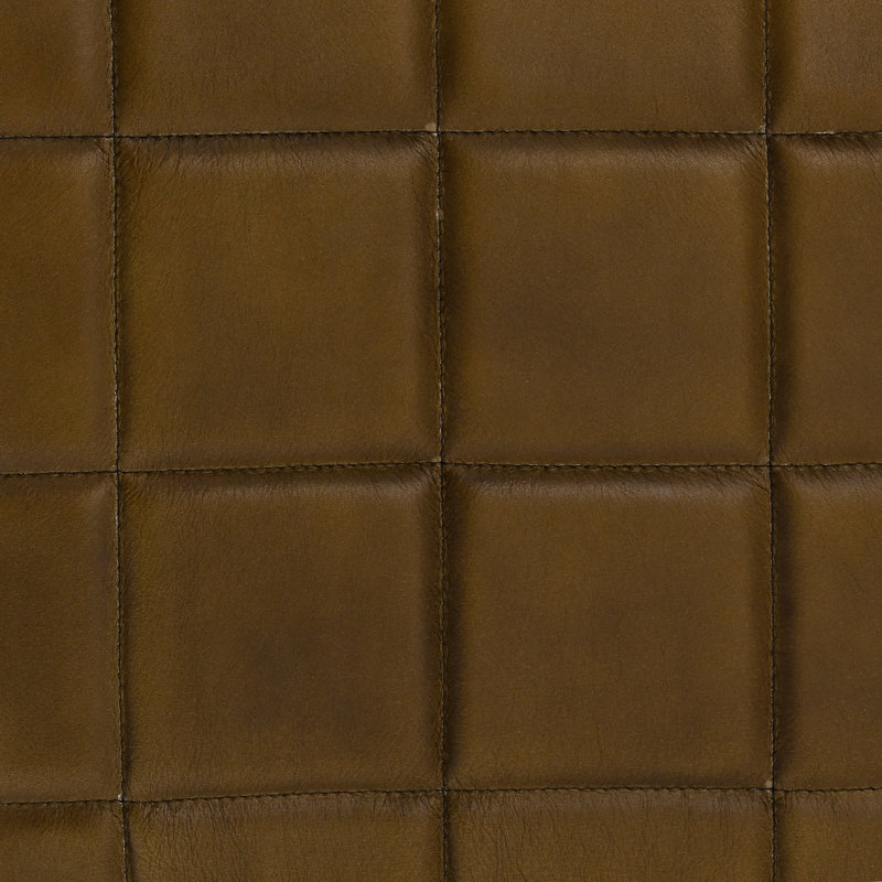 Carlo Square Leather Ottoman, Camel