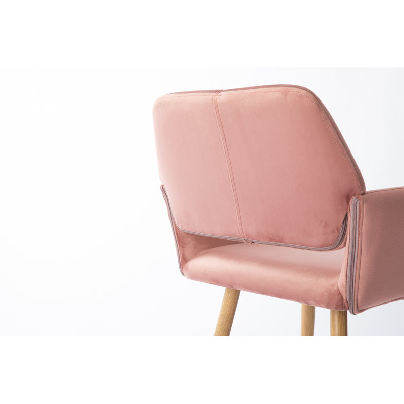 Chaise de bureau en velours, Brun pâle, Rose