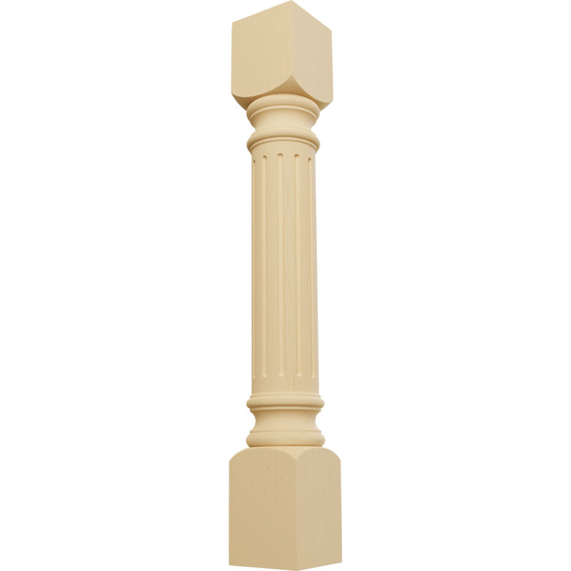 Alder Wood Fluted Cabinet Column, 35.5" Height