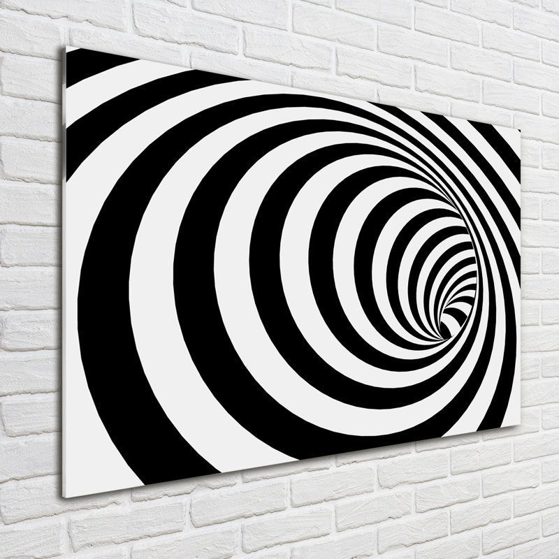 Glass Print Wall Art 100X70cm Image Printed On Glass Decorative Wall Picture Behind Toughened / Tempered Safety Real Glass For Kitchen & Living Room Theme:Spiral With Stripes