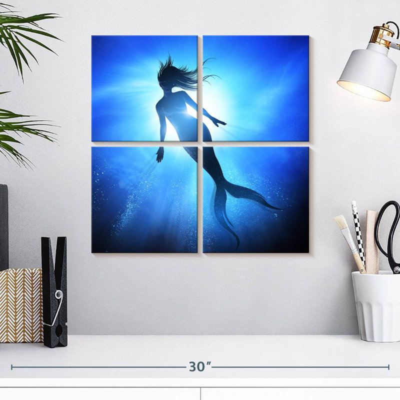 Kelan Little Mermaid Silhouette, 18'' H x 18'' W