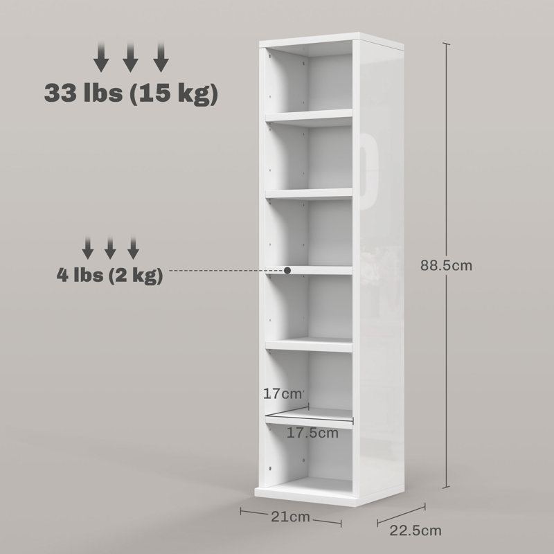 88.5cm H Media Shelves