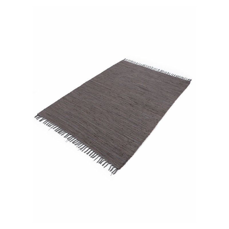 Chindi Uni Solid Colour Hand Crafted Hand Braided Mauve Area Rug, Rectangle 90 x 160cm