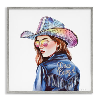 Vache disco en giclée bleue, design par Amanda Greenwood