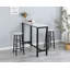 Table de bar en faux marbre noir avec 2 chaises de bar pour la maison, la cuisine et le bureau-1731046357