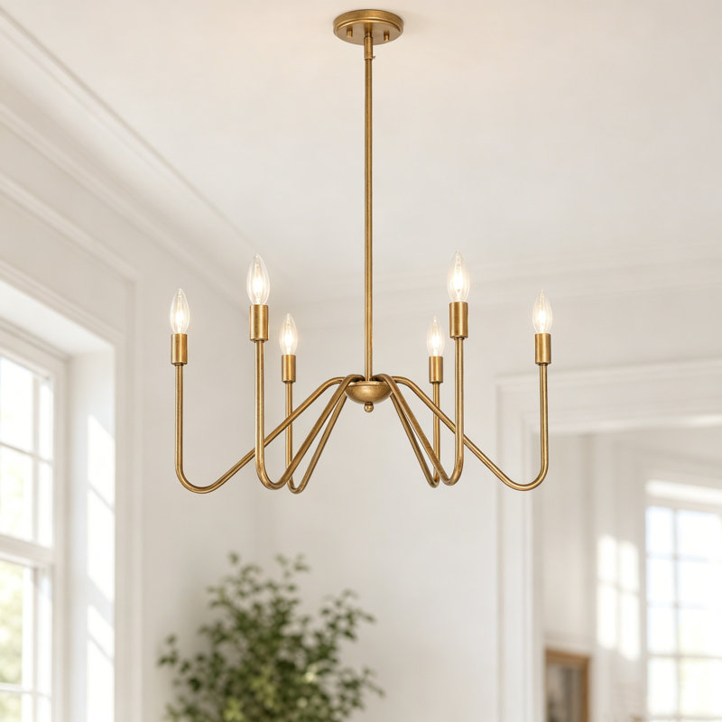 Xavieyah 6-Light Candle Style Empire Chandelier, Antique Bronze