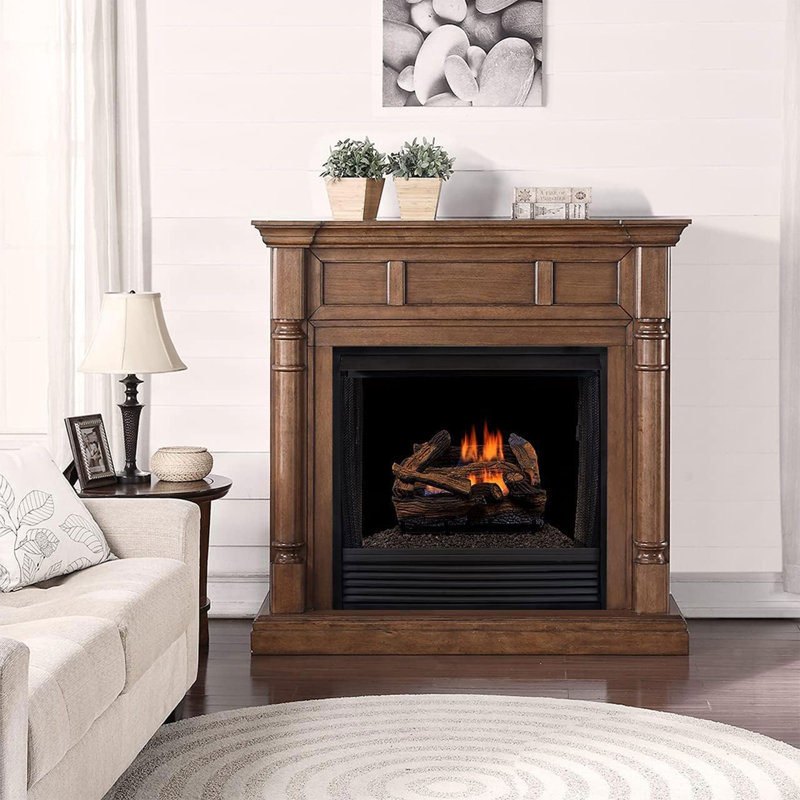 Duluth Forge Ventless Dual Fuel Gas Log Set - 18 in. Split Red Oak - Remote Control, Split Red Oak
