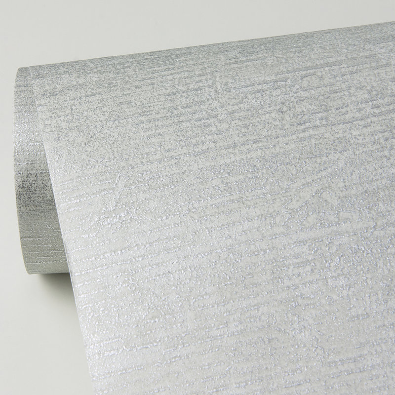 Rouleau de papier peint métallique L 33 pi x l 20,9 po Akara, gris